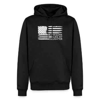 Großartig wie meine Tochter - Männer Premium Bio Hoodie - Schwarz - Vorne - Nico (187cm)