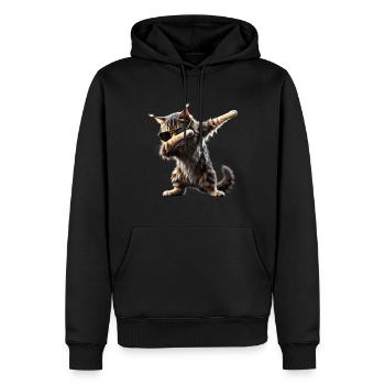 Dabbing Maine Coon Motif Cat Dab Cool Pets - Sweat à capuche Premium bio Homme - noir - Devant - Nico (187cm)