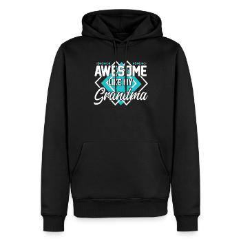 Großartig wie meine Oma - Männer Premium Bio Hoodie - Schwarz - Vorne - Nico (187cm)
