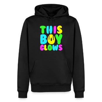 This Boy Glows Men's 80s Disco Boys Glow Day - Männer Premium Bio Hoodie - Schwarz - Vorne - Nico (187cm)