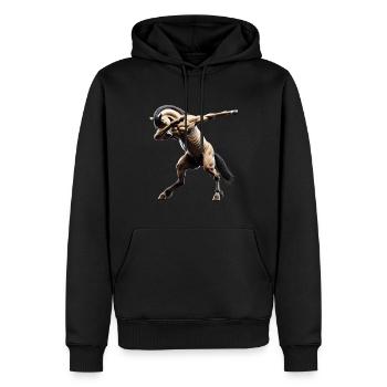 Drôle Dabbing Cheval Dancing Amoureux des animaux Dab - Sweat à capuche Premium bio Homme - noir - Devant - Nico (187cm)