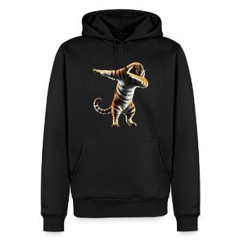 drôle dabbing tigre faune amoureux des animaux - Sweat à capuche Premium bio Homme - noir - Devant - Nico (187cm)