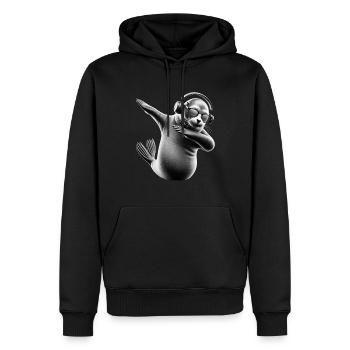 Lustige Dabbing Robbe Tierliebhaber Safari Ozean - Männer Premium Bio Hoodie - Schwarz - Vorne - Nico (187cm)