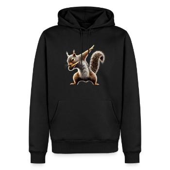 Funny Dabbing Squirrel Animal Lover Animals - Men’s Premium Organic Hoodie - black - Front - Nico (187cm)
