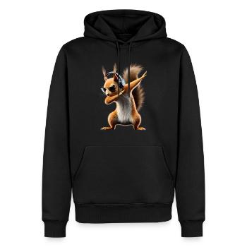 Funny Dabbing Squirrel Animal Lover Animals - Men’s Premium Organic Hoodie - black - Front - Nico (187cm)