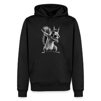 Funny Dabbing Squirrel Animal Lover Animals - Men’s Premium Organic Hoodie - black - Front - Nico (187cm)