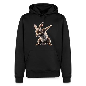 Lustiges Dabbing Kaninchen Tierliebhaber Tiere - Männer Premium Bio Hoodie - Schwarz - Vorne - Nico (187cm)