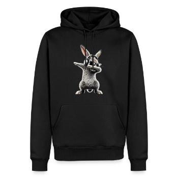 Lustiges Dabbing Kaninchen Tierliebhaber Tiere - Männer Premium Bio Hoodie - Schwarz - Vorne - Nico (187cm)