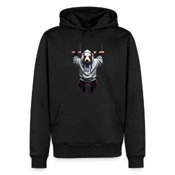Funny Panda Bear Chill Out Animal Lover Chill - Men’s Premium Organic Hoodie - black - Front - Nico (187cm)