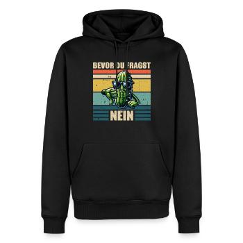 concombre aigre avant de demander non - Sweat à capuche Premium bio Homme - noir - Devant - Nico (187cm)