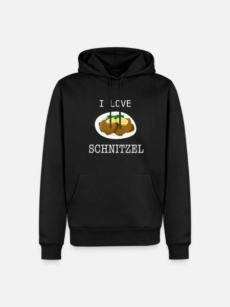 Ich liebe Schnitzel - Männer Premium Bio Hoodie - Schwarz