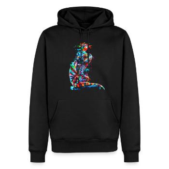 Chameleon Animal Animal Lover Headphones Reptiles - Men’s Premium Organic Hoodie - black - Front - Nico (187cm)