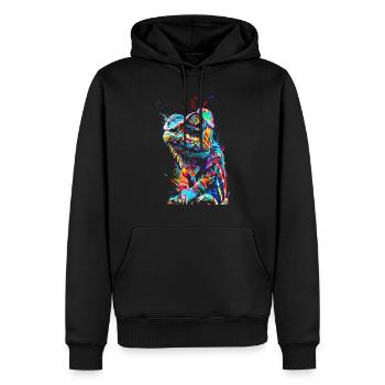Chamäleon Motiv Tier Tierliebhaber Reptilien Echse - Männer Premium Bio Hoodie - Schwarz - Vorne - Nico (187cm)