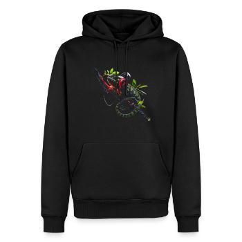 Chameleon Animal Animal Lover Headphones Reptiles - Men’s Premium Organic Hoodie - black - Front - Nico (187cm)