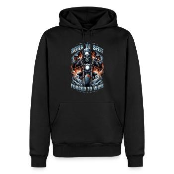 Born To Shit Forced To Wipe Skelett-Männer - Männer Premium Bio Hoodie - Schwarz - Vorne - Nico (187cm)