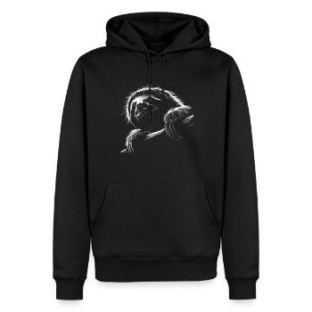 Lustiges Faultier Kunst Tier Sloth Wildtier Tiere - Männer Premium Bio Hoodie - Schwarz - Vorne - Nico (187cm)