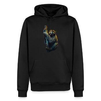 Drôle paresseux Art Animal paresseux animaux animaux sauvages - Sweat à capuche Premium bio Homme - noir - Devant - Nico (187cm)