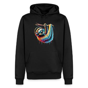 Lustiges Faultier Kunst Tier Sloth Wildtier Tiere - Männer Premium Bio Hoodie - Schwarz - Vorne - Nico (187cm)