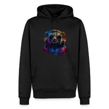 Lustiges Faultier Kunst Tier Sloth Wildtier Tiere - Männer Premium Bio Hoodie - Schwarz - Vorne - Nico (187cm)
