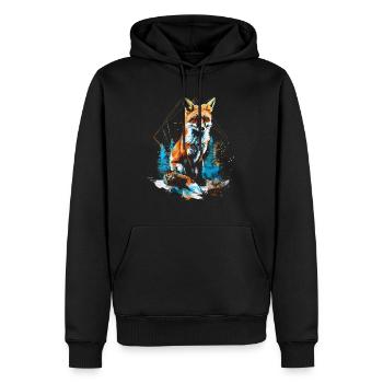 Drôle Renard Renard Art Animal Nature Animaux Animaux Sauvages - Sweat à capuche Premium bio Homme - noir - Devant - Nico (187cm)