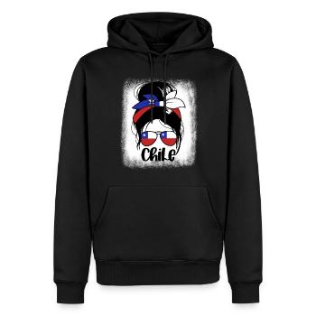 Chile Messy Bun Patriotische chilenische stolze Fr - Männer Premium Bio Hoodie - Schwarz - Vorne - Nico (187cm)