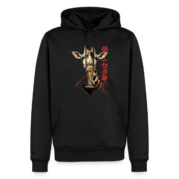 Girafe Safari Manga Ramen Nouille Chien Anime Art - Sweat à capuche Premium bio Homme - noir - Devant - Nico (187cm)