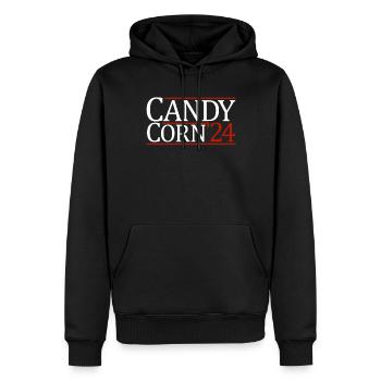 Candy Corn '24 Halloween 2024 Präsident Candy Corn - Männer Premium Bio Hoodie - Schwarz - Vorne - Nico (187cm)