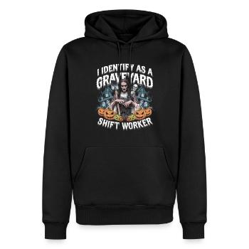 lustiges I Identify As A Graveyard Shift Worker - Männer Premium Bio Hoodie - Schwarz - Vorne - Nico (187cm)