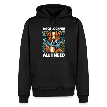 Lustiges Hund Kunst Hundebesitzer Hunde Kaffee - Männer Premium Bio Hoodie - Schwarz - Vorne - Nico (187cm)