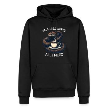 Lustiges Schlangen Kunst Schlange Kaffee Reptilien - Männer Premium Bio Hoodie - Schwarz - Vorne - Nico (187cm)