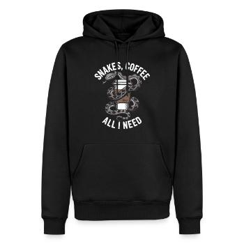 Lustiges Schlangen Kunst Schlange Kaffee Reptilien - Männer Premium Bio Hoodie - Schwarz - Vorne - Nico (187cm)