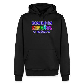 Dimelo En Espanol Por Favor Spanischlehrer - Männer Premium Bio Hoodie - Schwarz - Vorne - Nico (187cm)