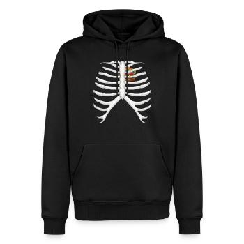 Drôle de squelette Burger Love Costume Halloween - Sweat à capuche Premium bio Homme - noir - Devant - Nico (187cm)