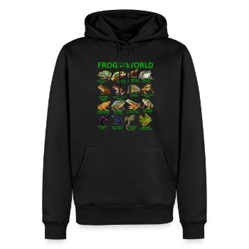 Les grenouilles du monde aiment les grenouilles, l’herpétologie pour - Sweat à capuche Premium bio Homme - noir - Devant - Nico (187cm)