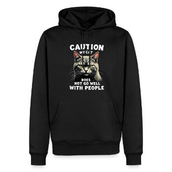 Funny Cat Cat Owner Pet Cat - Men’s Premium Organic Hoodie - black - Front - Nico (187cm)