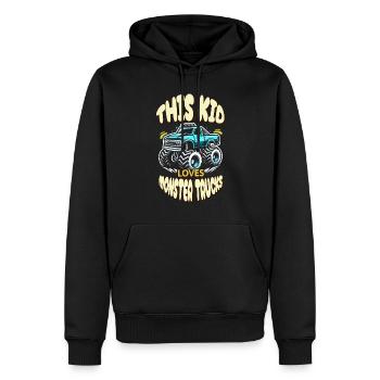 Ce gamin adore le Monster Truck de Monster Tr - Sweat à capuche Premium bio Homme - noir - Devant - Nico (187cm)