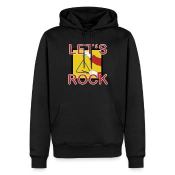 Musik - Männer Premium Bio Hoodie - Schwarz - Vorne - Nico (187cm)