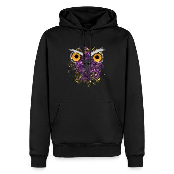 Nachteule - Männer Premium Bio Hoodie - Schwarz - Vorne - Nico (187cm)