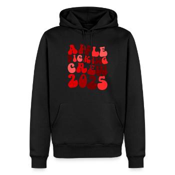 Équipe de cueillette de pommes 2025 Équipe de cueillette de pommes Orchard - Sweat à capuche Premium bio Homme - noir - Devant - Nico (187cm)