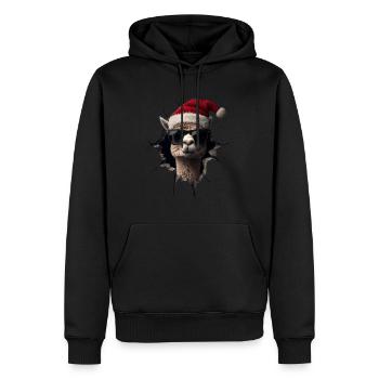 Alpaga éleveur Lama Noël Alpaga - Sweat à capuche Premium bio Homme - noir - Devant - Nico (187cm)