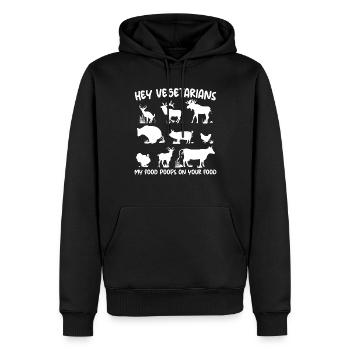 Ma nourriture fait caca sur votre nourriture, diligence animale - Sweat à capuche Premium bio Homme - noir - Devant - Nico (187cm)