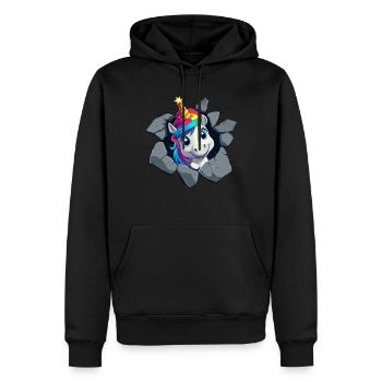 Licorne drôle Licornes de Noël Licorne - Sweat à capuche Premium bio Homme - noir - Devant - Nico (187cm)