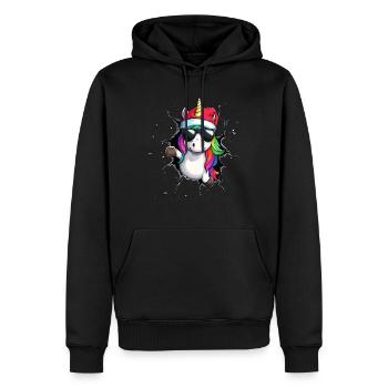 Funny Unicorn Christmas Unicorns Unicorn - Men’s Premium Organic Hoodie - black - Front - Nico (187cm)