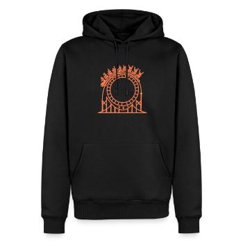 Achterbahn - Männer Premium Bio Hoodie - Schwarz - Vorne - Nico (187cm)