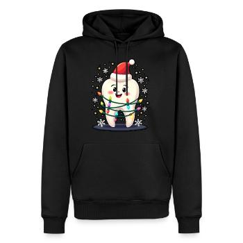 Zähne Weihnachten Zahnarzt Geschenk - Männer Premium Bio Hoodie - Schwarz - Vorne - Nico (187cm)