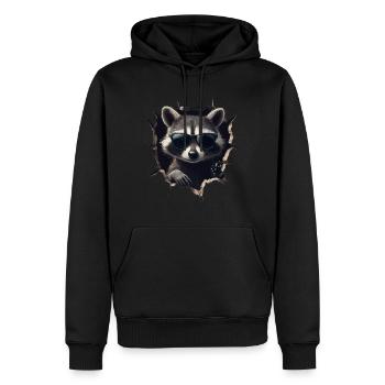 drôle raton laveur raton laveur amant mignon zoo animal - Sweat à capuche Premium bio Homme - noir - Devant - Nico (187cm)