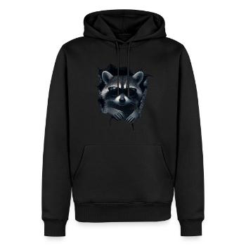 drôle raton laveur raton laveur amant mignon zoo animal - Sweat à capuche Premium bio Homme - noir - Devant - Nico (187cm)