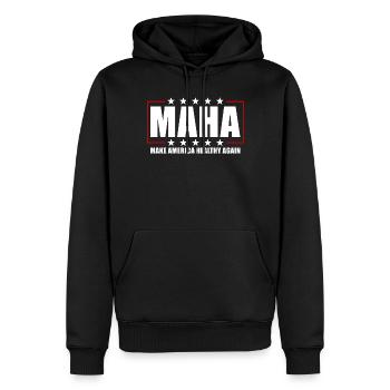 Machen Sie Amerika wieder gesund, MAHA - Männer Premium Bio Hoodie - Schwarz - Vorne - Nico (187cm)