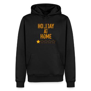 Urlaub zu Hause - Männer Premium Bio Hoodie - Schwarz - Vorne - Nico (187cm)