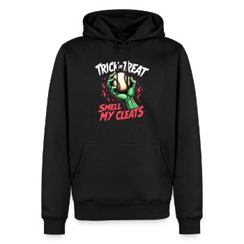 Süßes oder Saures, rieche meine Stollen, Baseball- - Männer Premium Bio Hoodie - Schwarz - Vorne - Nico (187cm)